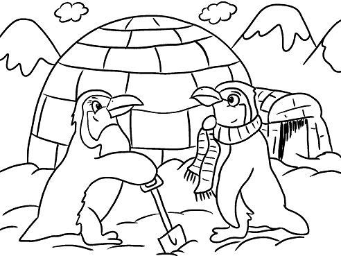 winter coloring worksheet