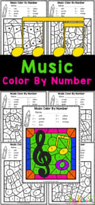 ? Music Color by Number Printable Worksheets