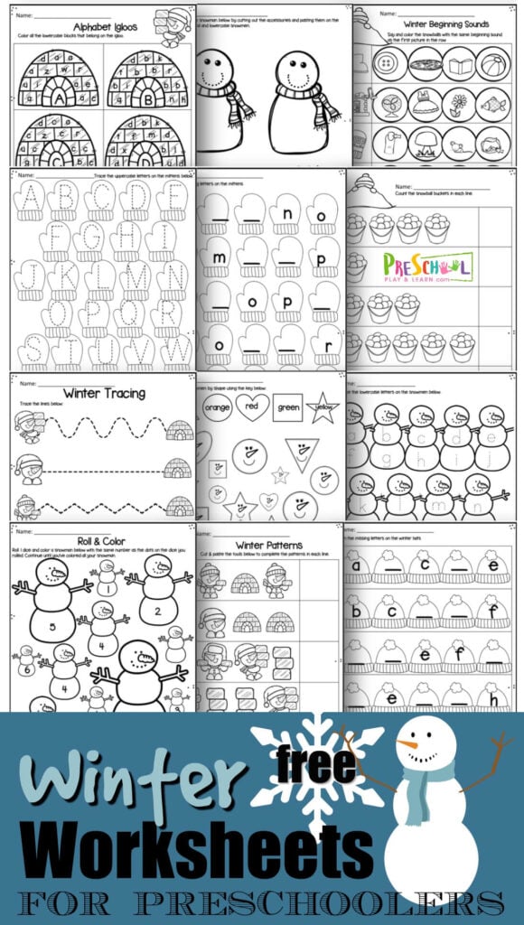 ❄️️ FREE Winter Worksheets for Preschoolers &  Kindergarten