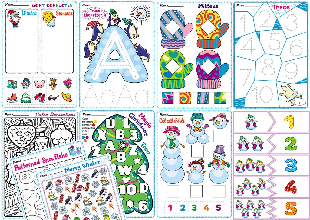 Free Winter Worksheets for Preschoolers. TeachersMag.com