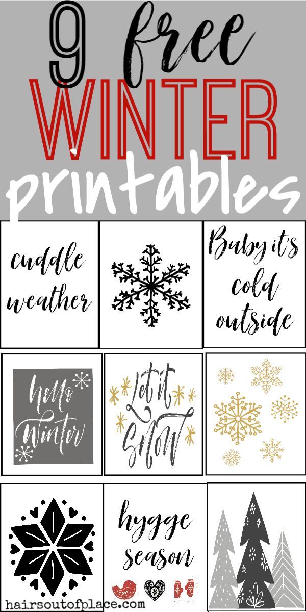 winter printable wall art