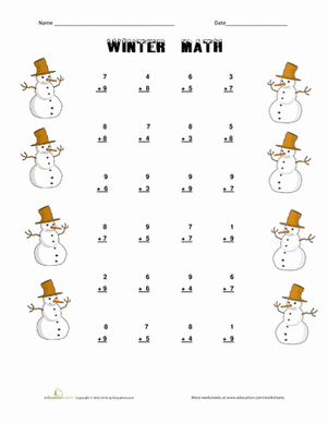 Winter Math | Interactive Worksheet 