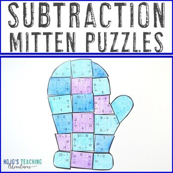 SUBTRACTION Winter Math Worksheet Alternatives | The Mitten ...
