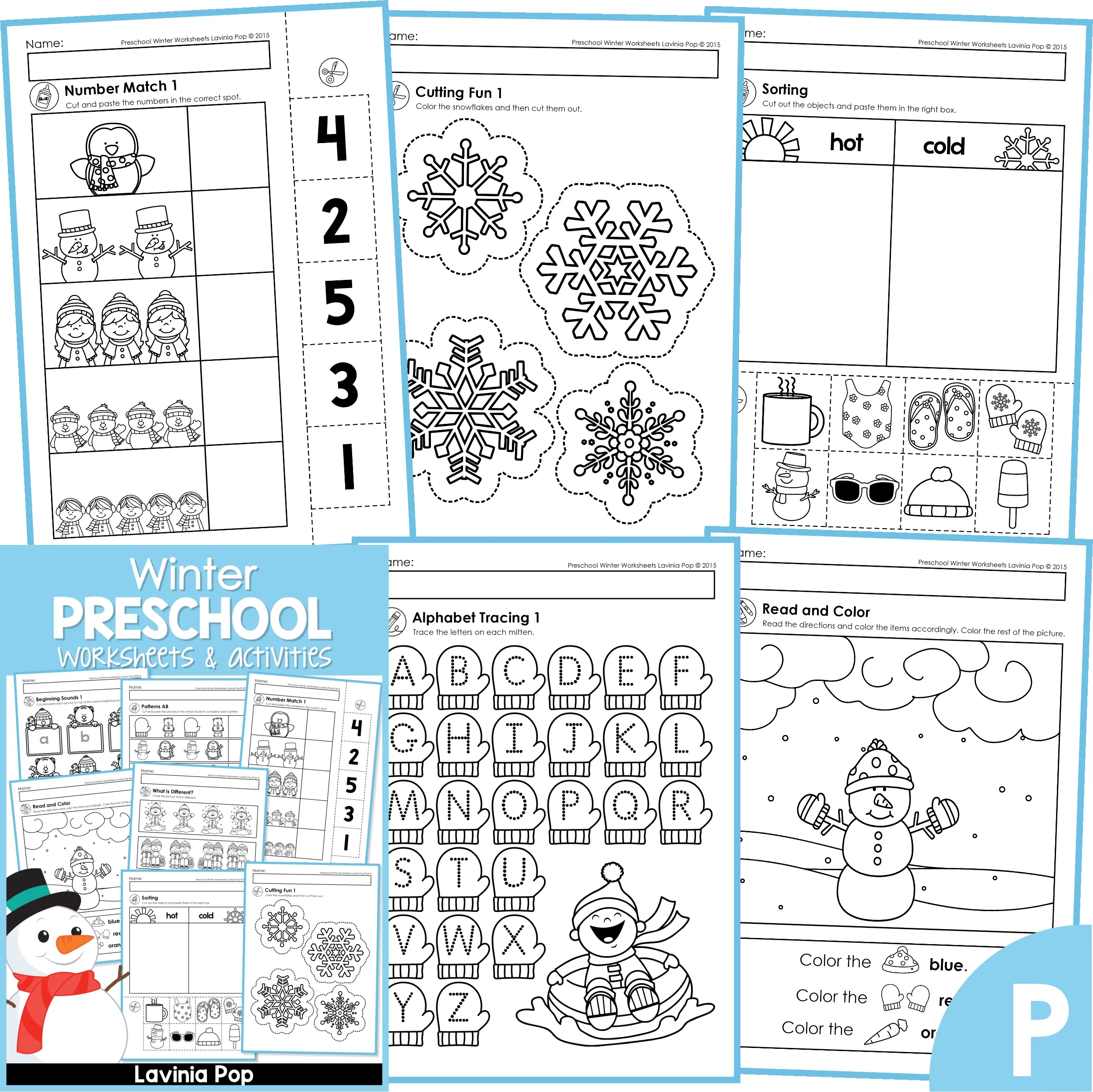 winter worksheet for kindergarten