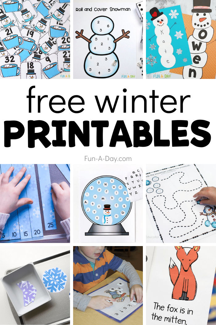 Free Winter Printables for Preschool and Kindergarten - Fun-A-Day!