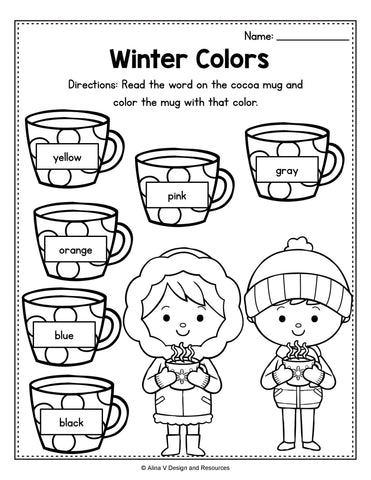winter worksheet preschoolers