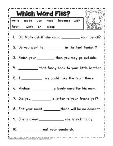 Dolch Worksheet 5 Worksheets