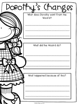 wizard of oz worksheet