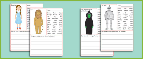 wizard of oz worksheet