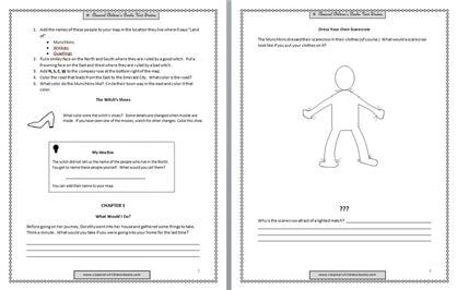 wizard of oz worksheet