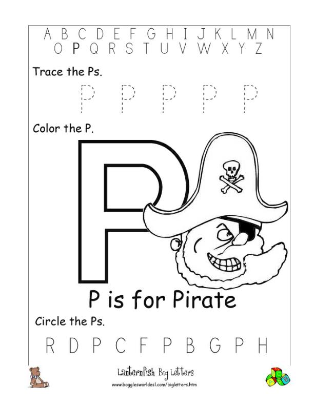 wizkids letter p worksheet