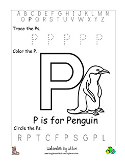 Letter P Alphabet Worksheets