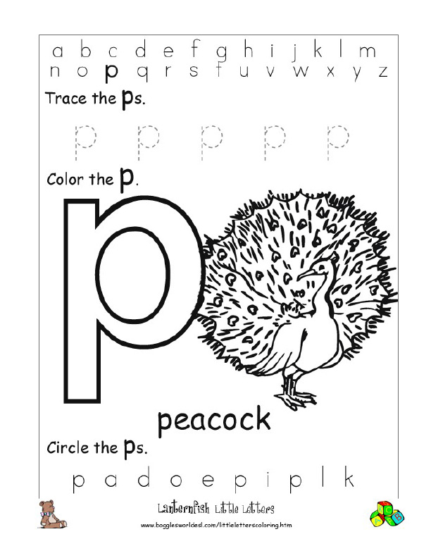 wizkids letter p worksheet