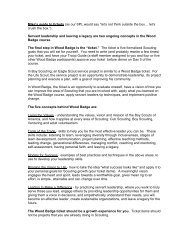 Wood Badge Ticket Work Sheet - SE Wis Training