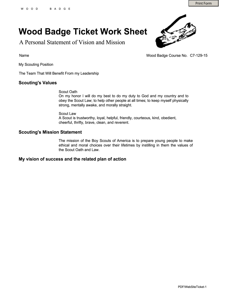 Wood badge ticket examples: Fill out &  sign online | DocHub