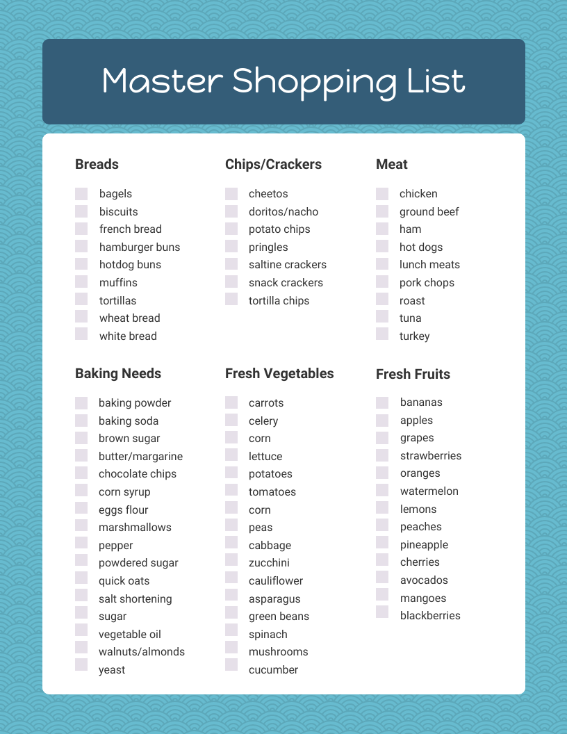 Grocery List Template - Excel Word Templates | Grocery list ...