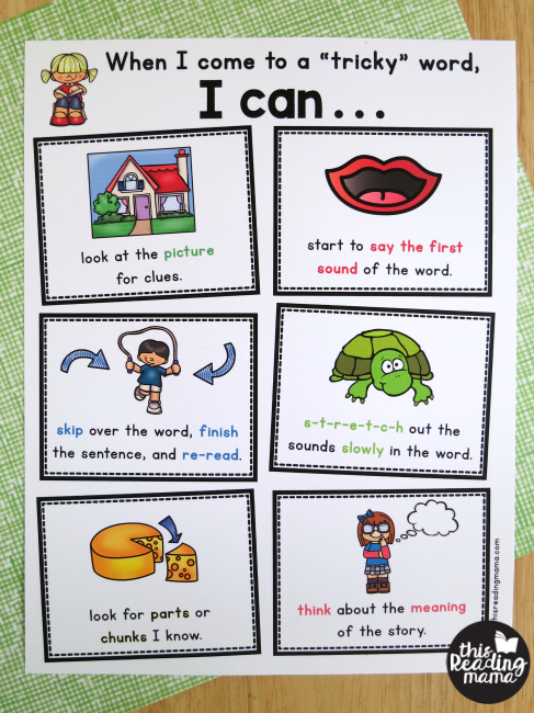 word-attack-strategies-page-for-beginning-readers - This Reading Mama
