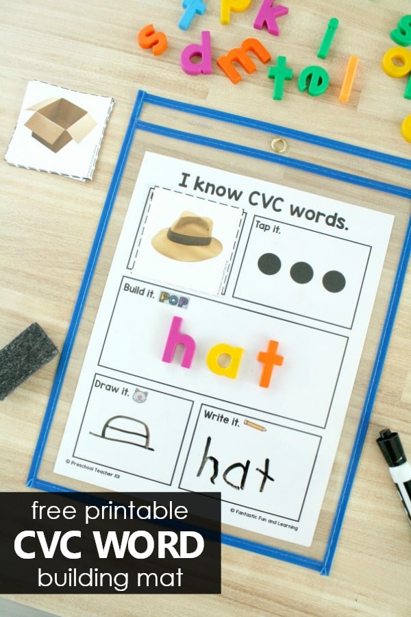 Free Printable CVC Word Building Mat - Fantastic Fun &  Learning