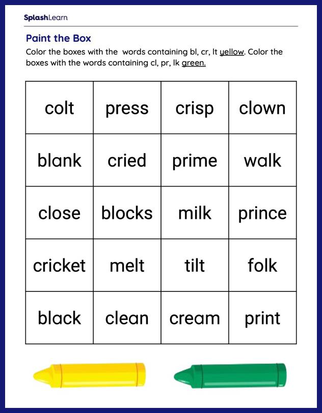 word blend worksheet
