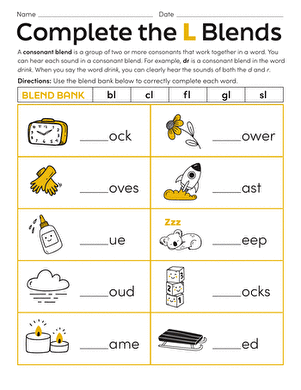 Three Letter Blends Worksheets for Kids Online