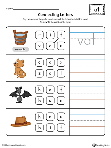 Kindergarten Building Words Printable Worksheets ...