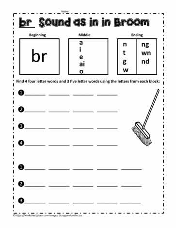 br Blend Build Words Worksheets
