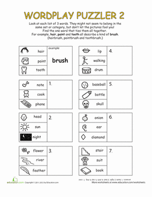 Compound Word Puzzle 2 | Worksheet 