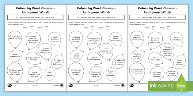 Year 3 and 4 Colour by Word Class Sentences (teacher made)