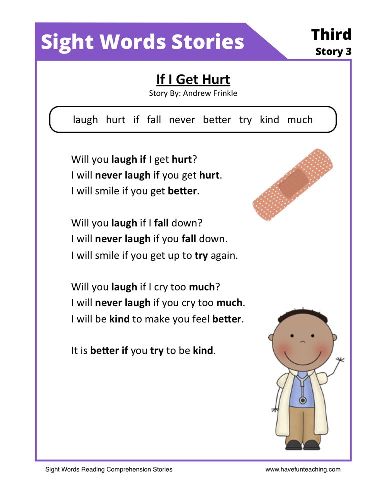 word comprehension worksheet