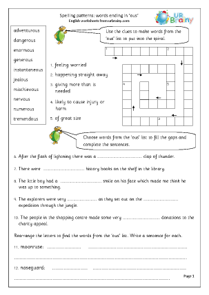 Spelling based on patterns of word endings. - URBrainy.com