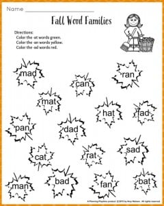 word families worksheet 1st grade