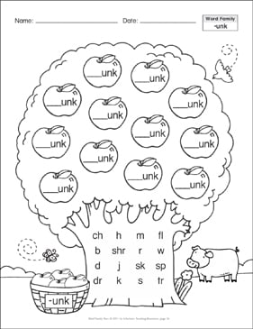 Long Vowel (-ake): Word Family Tree | Printable Skills Sheets
