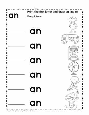 word families worksheet kindergarten