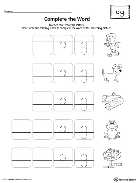 word families worksheet kindergarten