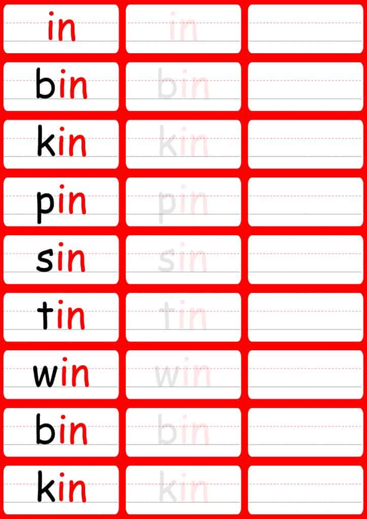 word families worksheet pdf