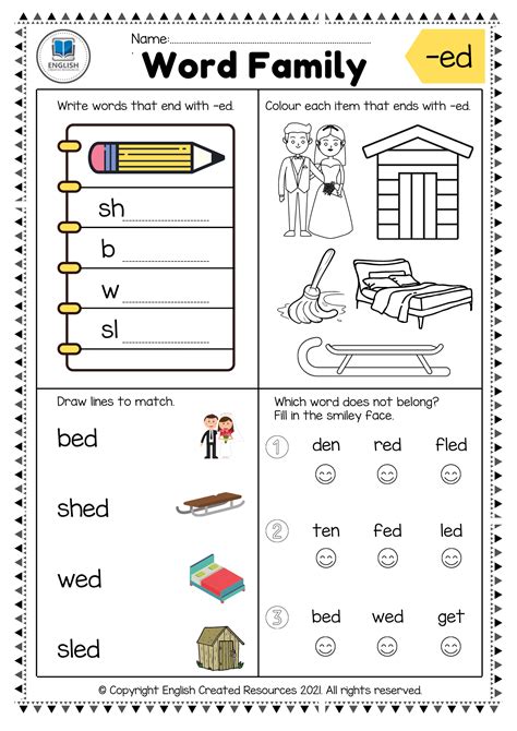 word family worksheet free