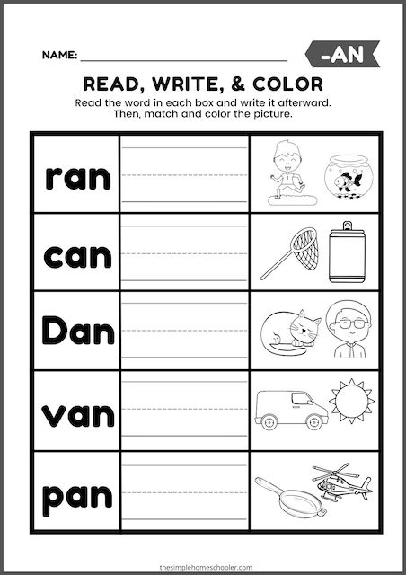 word family worksheet free