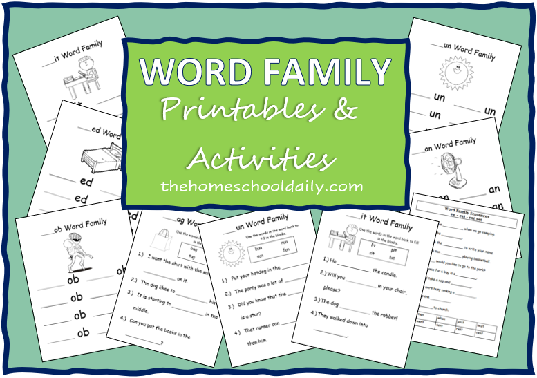 word family worksheet free