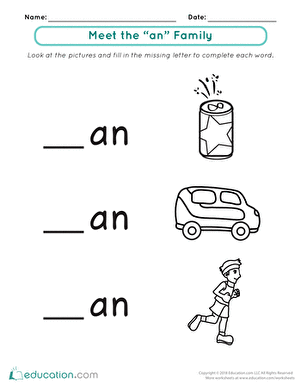word family worksheet