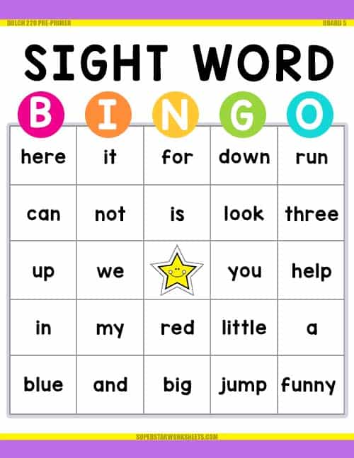 Sight Word Games -Worksheets Library