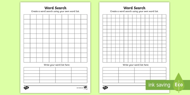 Blank Word Search Template | Printable Literacy Games