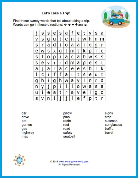 Printable Word Searches for Kids