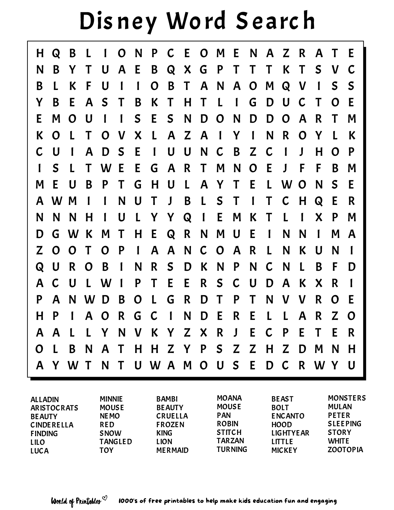 Printable Word Search | World of Printables