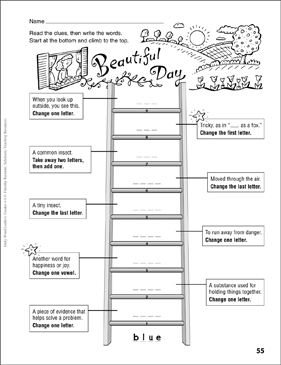 word ladder worksheet 5th grade