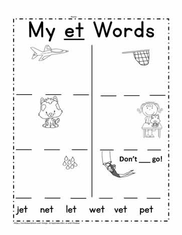 et Words Worksheet Worksheets