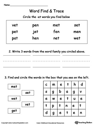 FREE* AP Word Family Find and Trace | MyTeachingStation.com