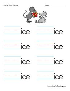 word patterns worksheet