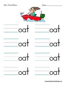 Word Patterns: Letter O Worksheet for 4th - 5th Grade | Lesson Planet