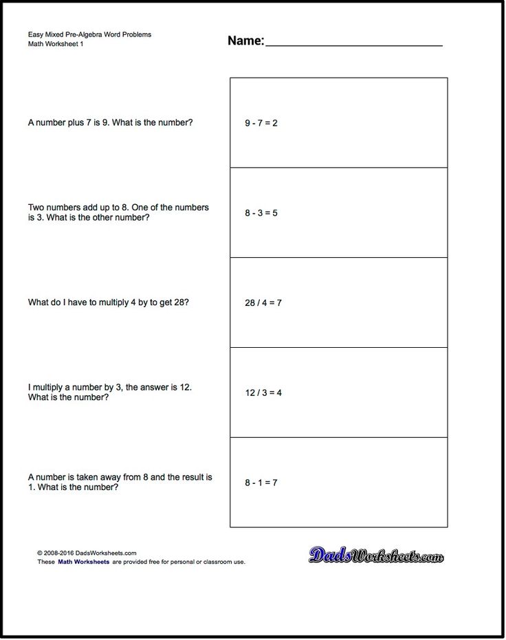 Pre Algebra Word Problems All Operation Pre Algebra Algebra