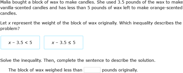 IXL | One-step inequalities: word problems | 6th grade math